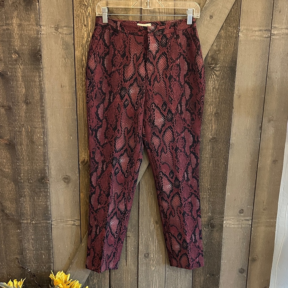 NWT L’Agence Red Snake Print High Waist Trousers | Ludivine Pants Size 2 - Picture 4 of 12